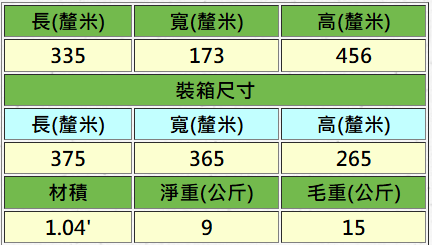 輕巧型多功能鍊條吊車 ACH-500 規格表